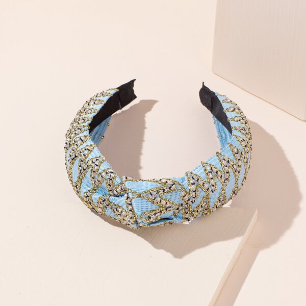 

Knot Decor Wide Headband, Blue