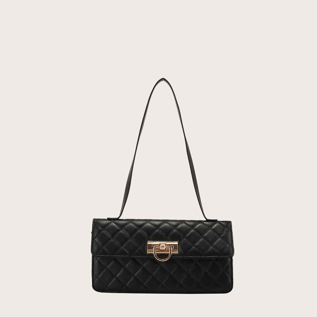 

Quilted Shoulder Bag, Black