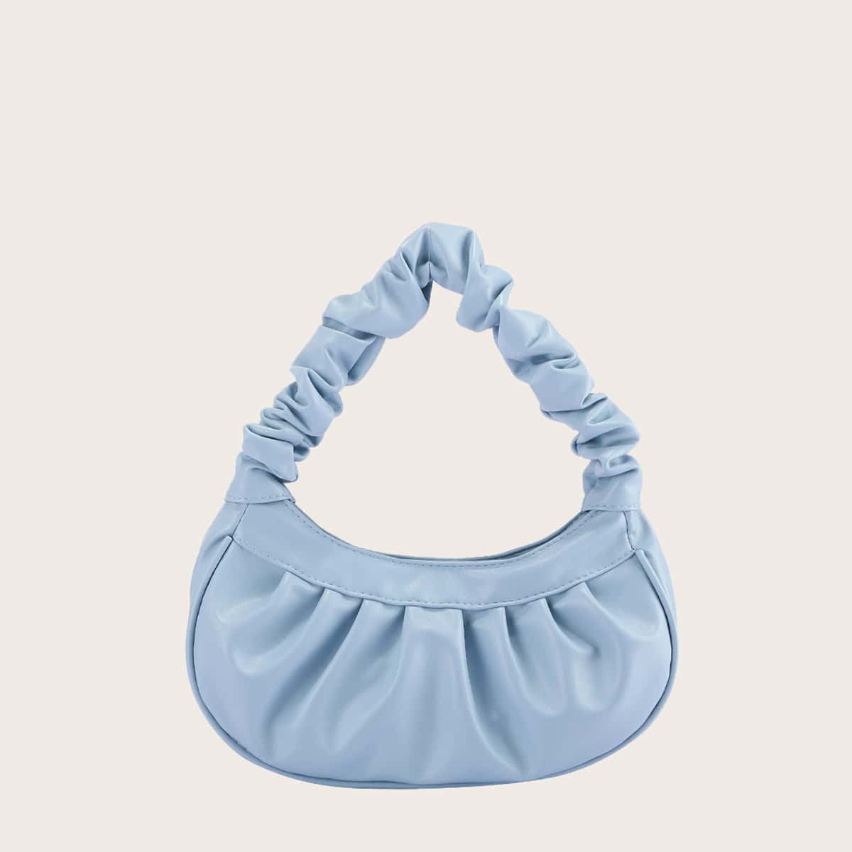 

Ruched Shoulder Bag, Blue