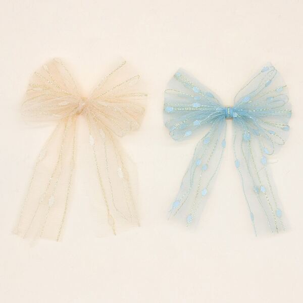 

2pcs Toddler Girls Bow Decor Hair Clip, Multicolor