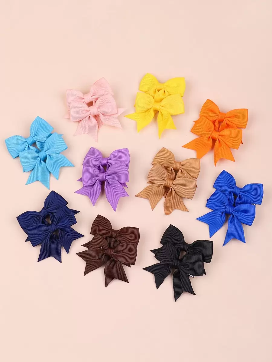 bilicaca 小女童20入組蝴蝶結裝飾髮夾 - 彩色 - 查看 1