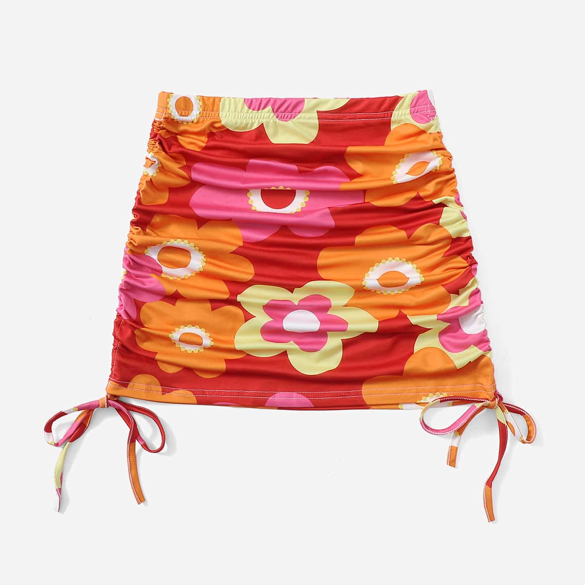 

Floral Print Drawstring Skirt, Multicolor