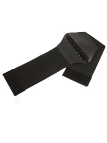 Lace-up Front Corset Belt - Black - View 3