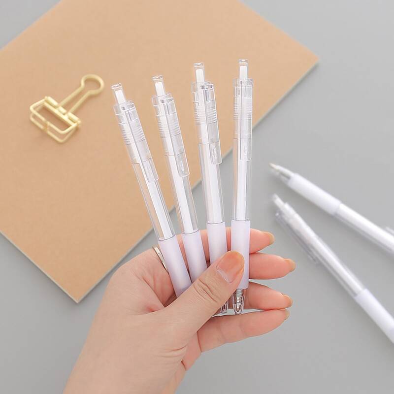 

4pcs Push Type Gel Pen, Clear