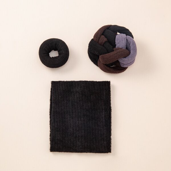 

2pcs Color Block Hair Tie & 1pc Hair Band, Multicolor