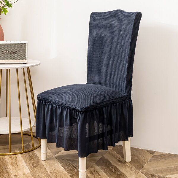 

Solid Color Stretchy Chair Cover, Navy blue