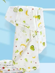 嬰兒水果印花毯子 - 綠色 - 查看 2