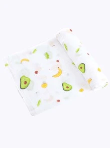 嬰兒水果印花毯子 - 綠色 - 查看 3