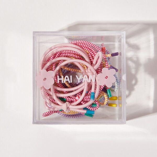 

15pcs Baby Striped Hair Tie, Multicolor