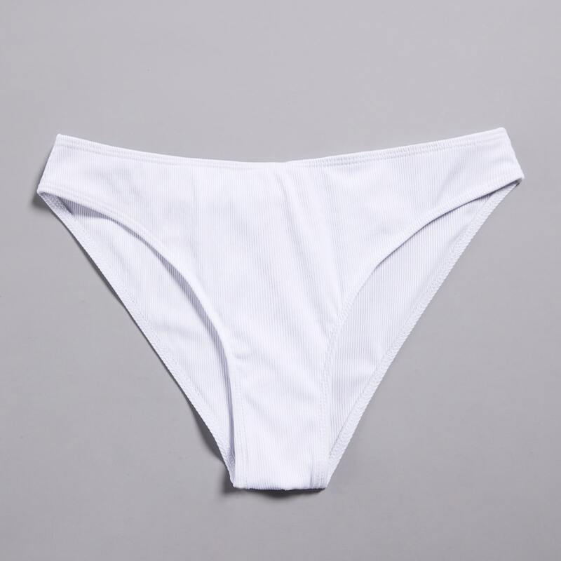 

Solid Rib Bikini Panty, White