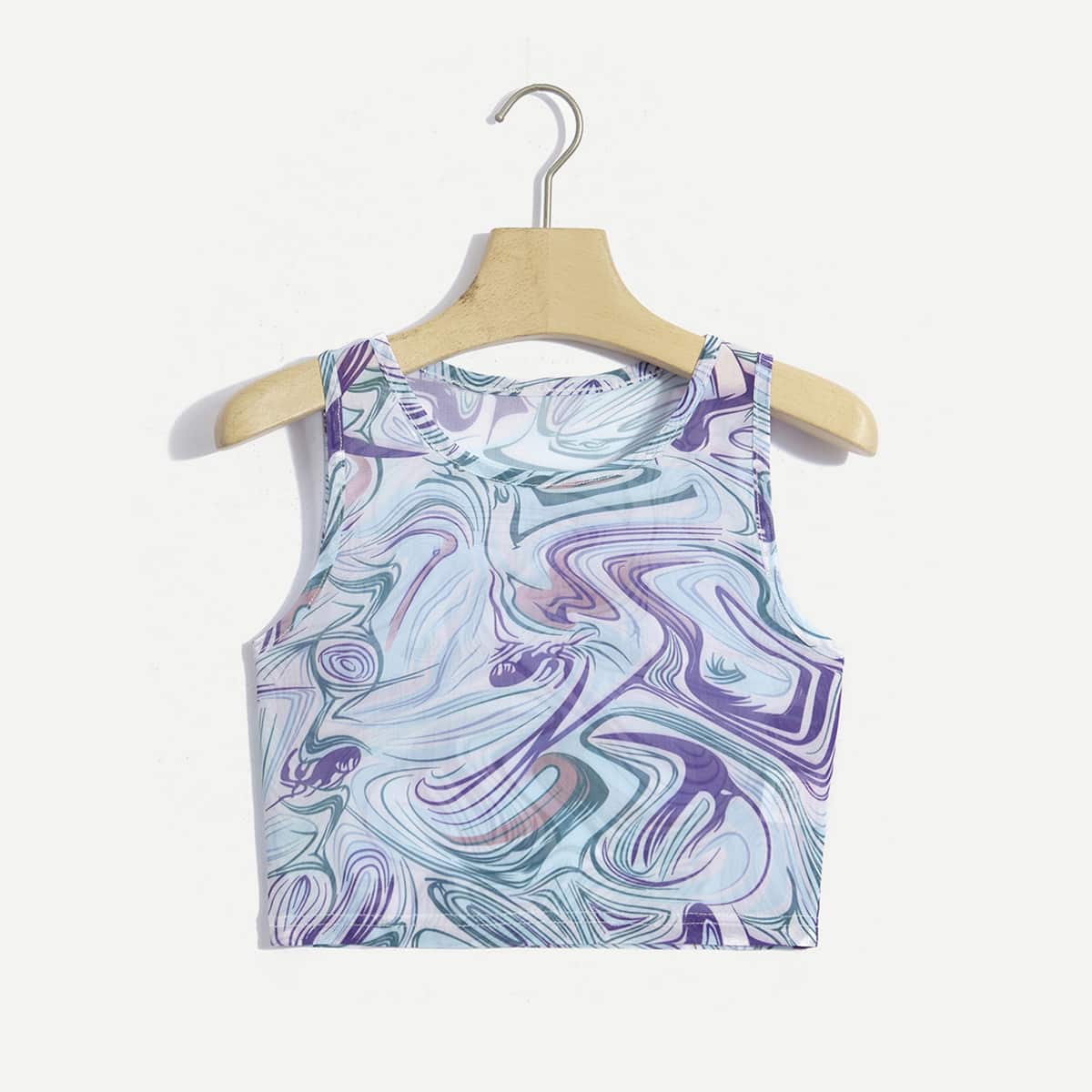 

Graphic Mesh Tank Top, Multicolor