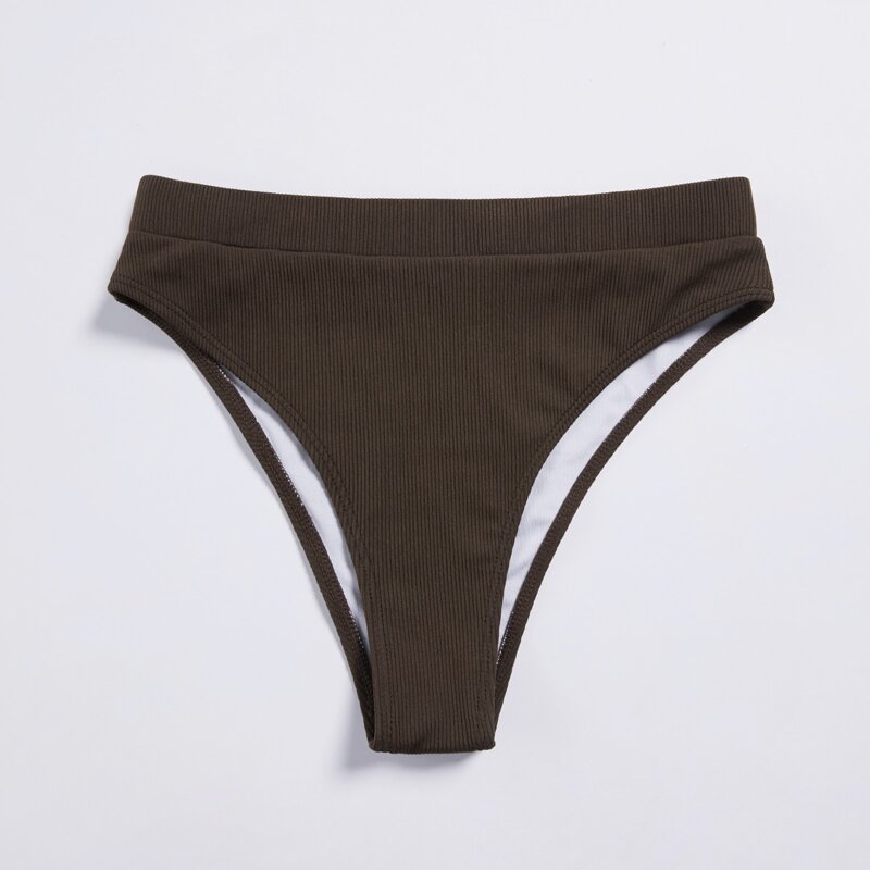 

Solid Rib Bikini Panty, Chocolate brown