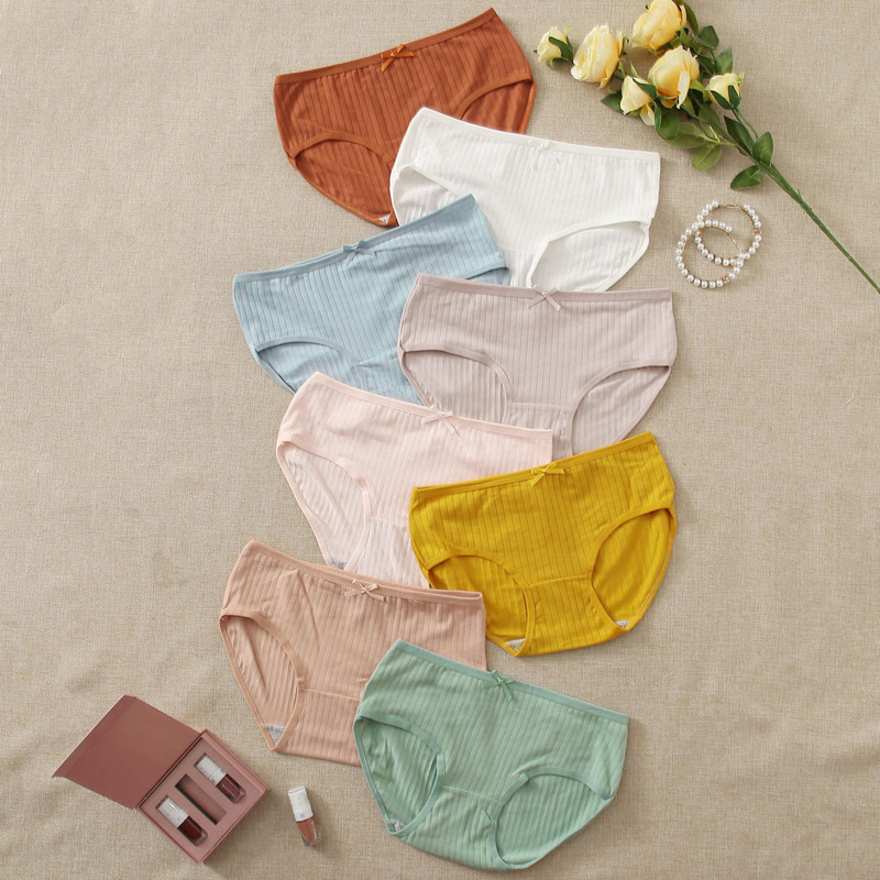 

8pack Solid Rib Panty Set, Multicolor
