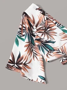 Tropical Plunging Crop Top & Pompom Shorts