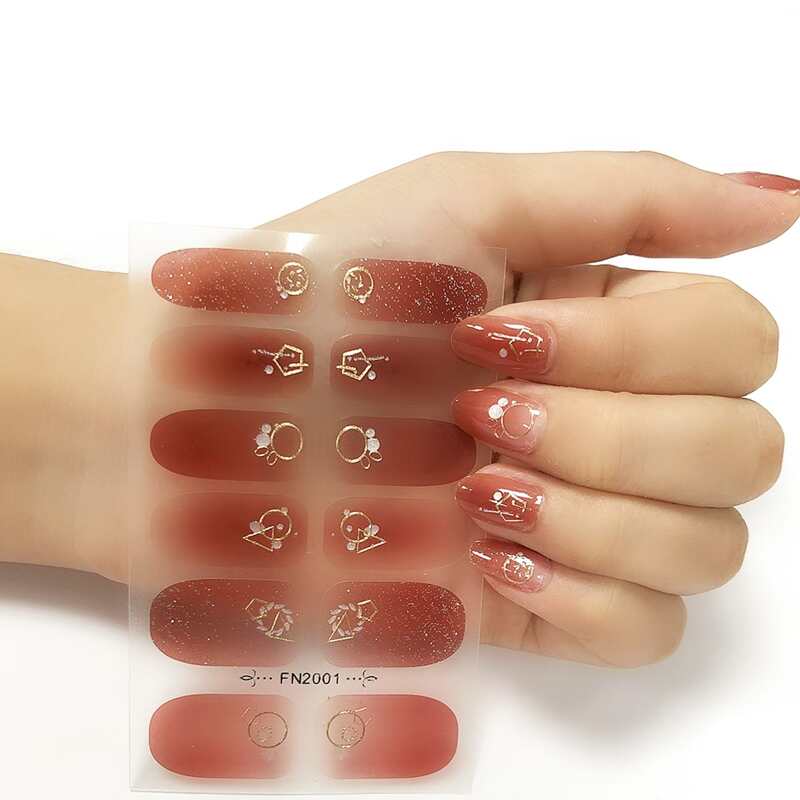 

1sheet Geometric Pattern Nail Sticker, Multicolor