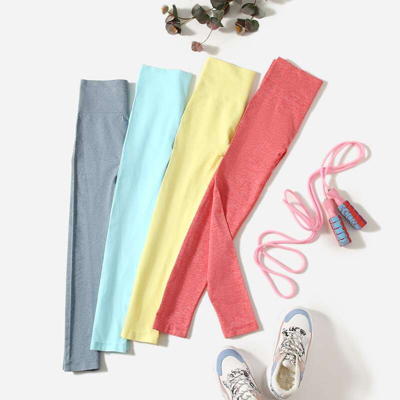 

4pcs Seamless High Stretch Sports Leggings, Multicolor