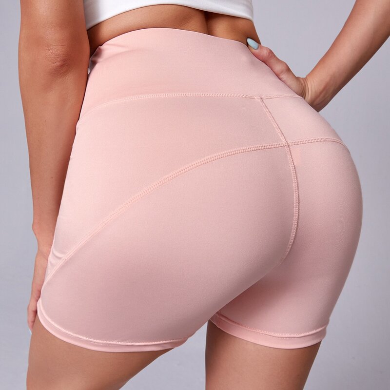 

Wide Band Waist Sports Shorts, Baby pink