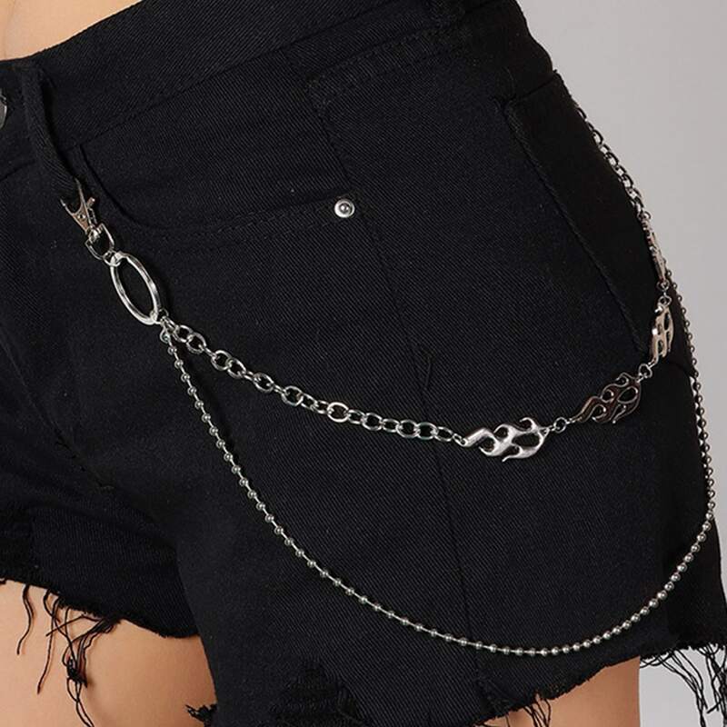 

Metal Layered Pant Chain, Silver