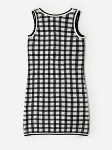 Áo len nữ Nút phía trước Kẻ sọc Giải trí - Đen và trắng - Xem 2