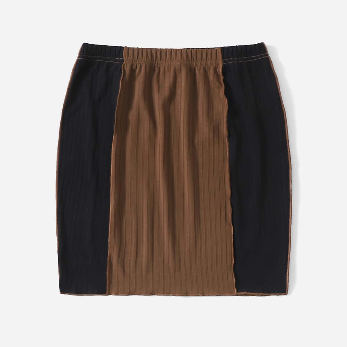 

Colorblock Ribbed Skirt, Multicolor