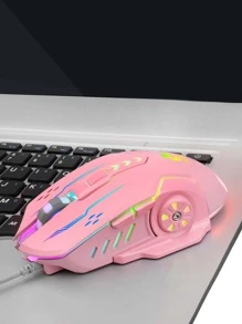 Luminous Wired Gaming Mouse - Pink - View 3