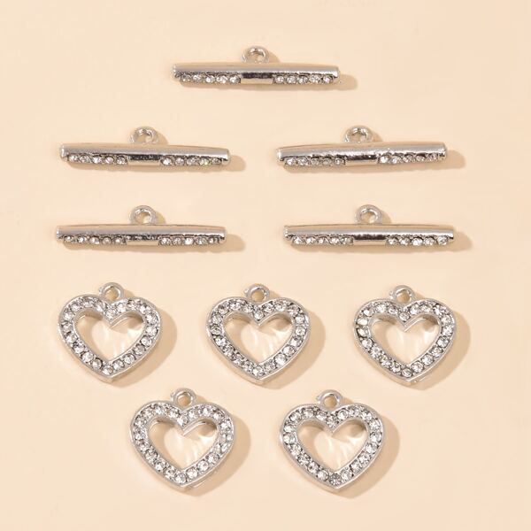 

5sets Heart OT Buckle DIY Jewelry Accessory, Silver