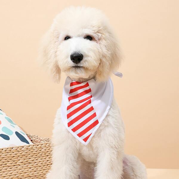 

Tie Pattern Pet Bandana, Red and white