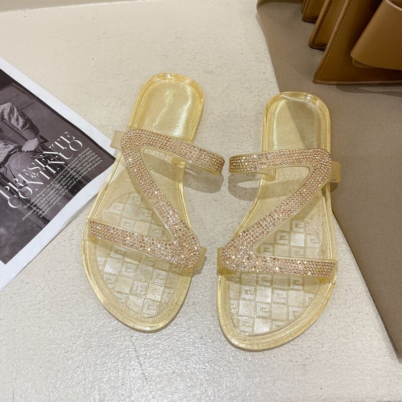 

Rhinestone Decor Slides, Gold