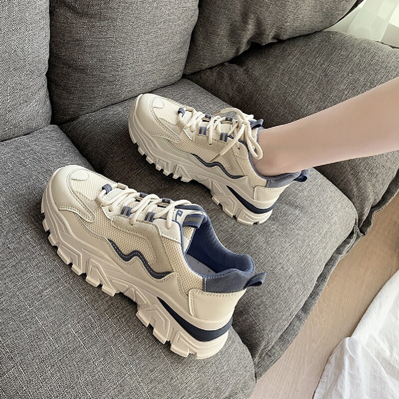 

Lace Up Front Chunky Sneakers, Blue