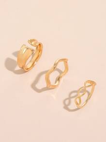 3 piezas Anillo infinito con diseño - Amarillo Oro - Ver 2