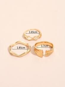 3 piezas Anillo infinito con diseño - Amarillo Oro - Ver 5