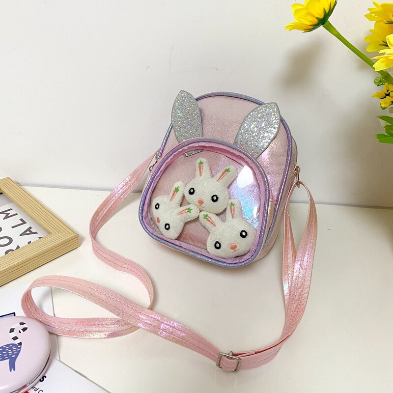 

Cartoon Rabbit Graphic Crossbody Bag, Pink