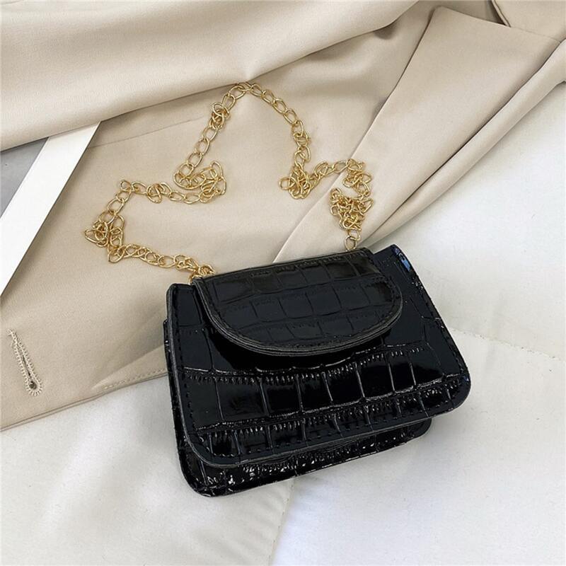 

Croc Embossed Chain Crossbody Bag, Black