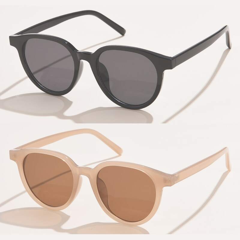 

2pairs Round Frame Sunglasses
