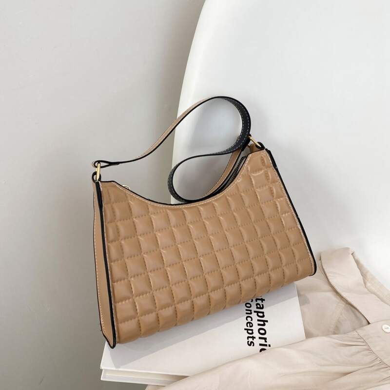 

Quilted Shoulder Bag, Khaki