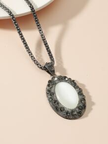 Geo Charm Necklace - Gun Black - View 2