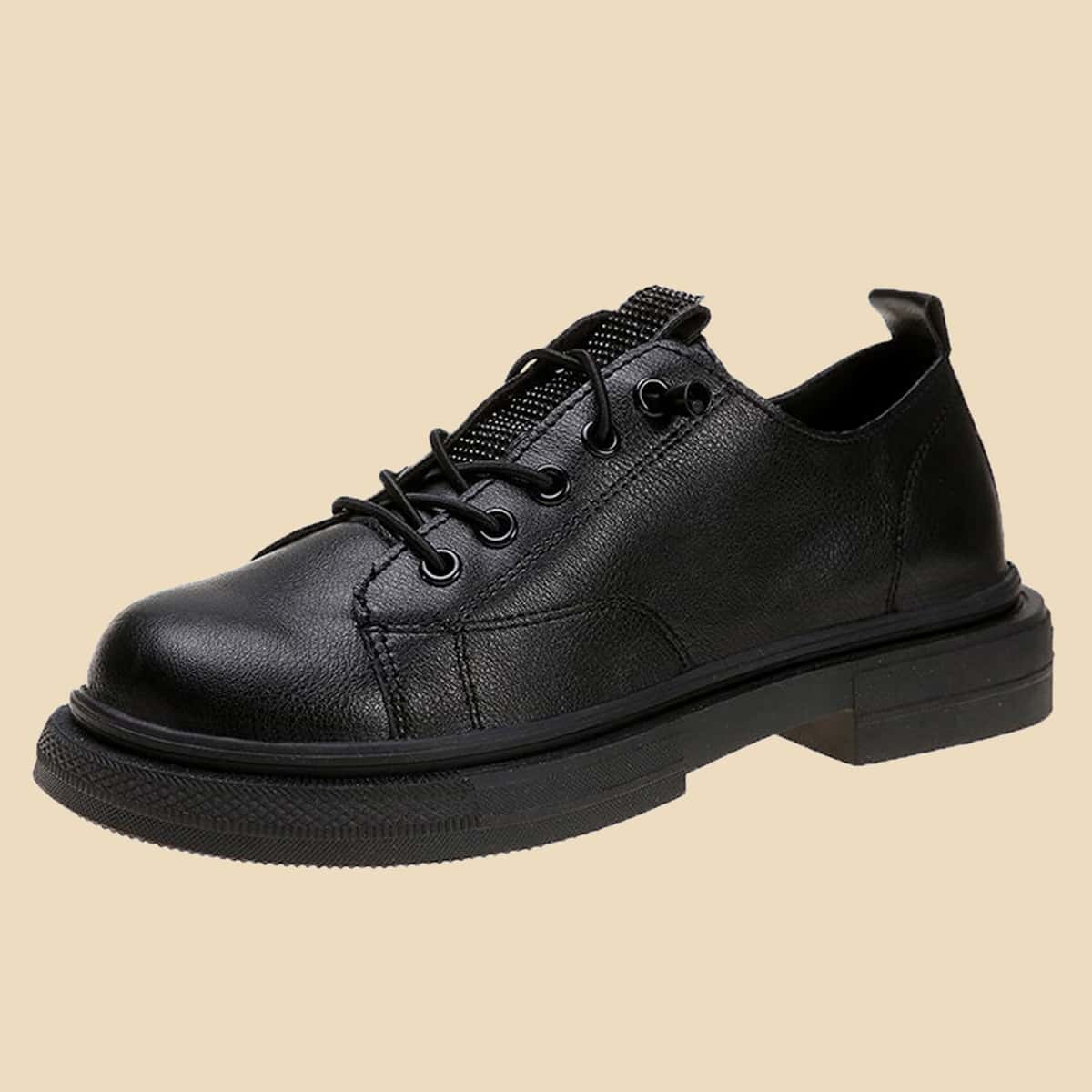 

Lace-up Front Oxford Shoes, Black