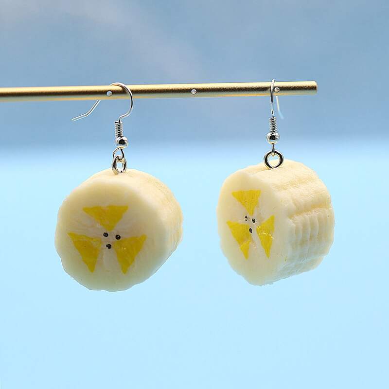 

Simulation Fruit Charm Earrings, Yellow