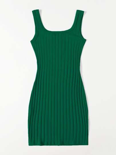 SHEIN Essnce Rib-knit Bodycon Dress