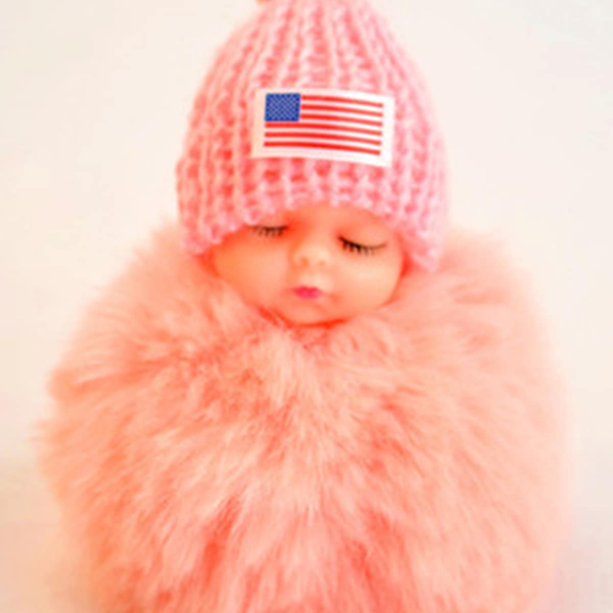 

1pc Pom Pom Pendant Keychain, Pink