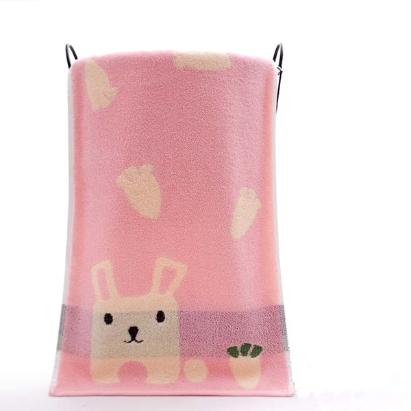 

1pc Cartoon Rabbit Kids Towel, Pink