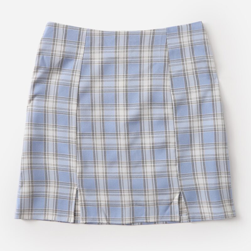 

Plaid Split Skirt, Multicolor