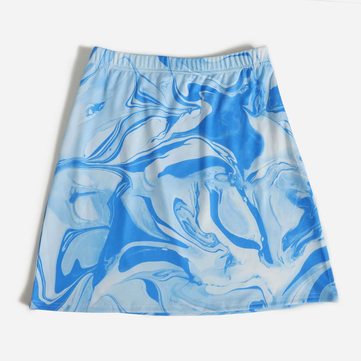 

Graphic Print Skirt, Blue