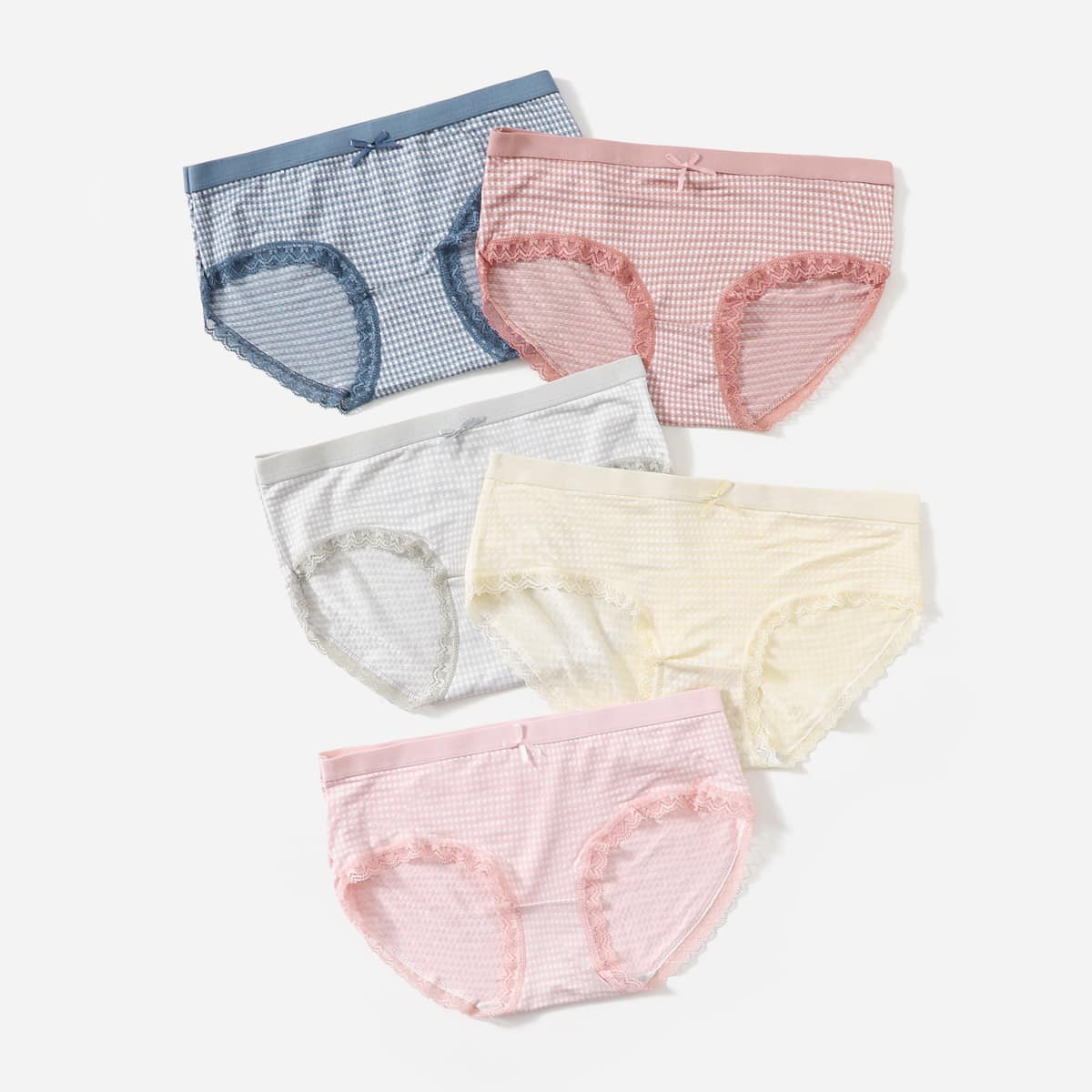 

5pack Lace Trim Panty Set, Multicolor