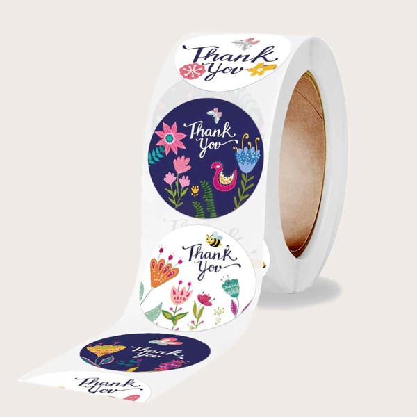 

1roll Slogan Graphic Gift Sticker, Multicolor