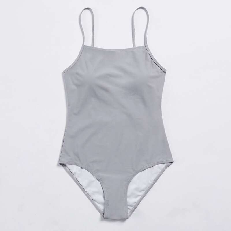 

Solid One Piece Swimsuit, Light grey