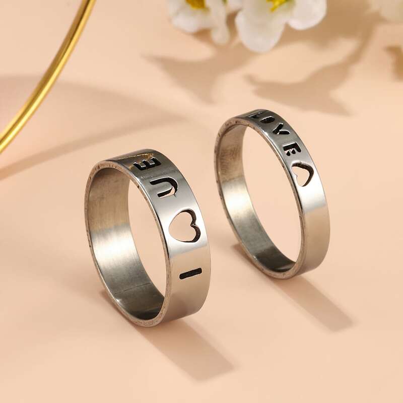 

2pcs Hollow Out Ring, Silver
