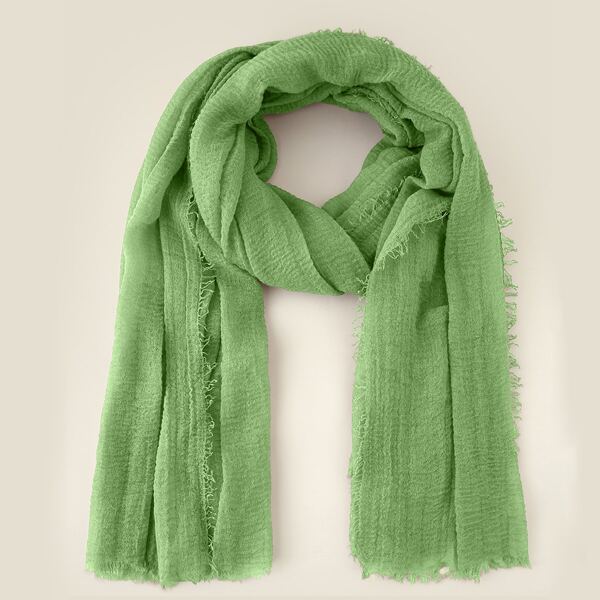

Raw Hem Solid Scarf, Green