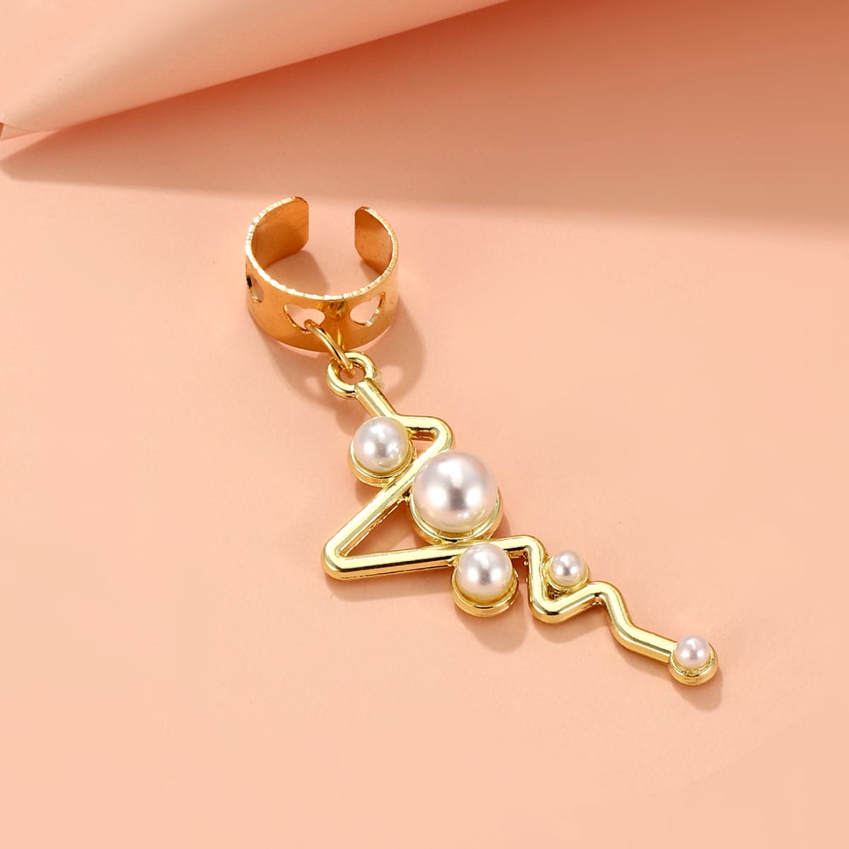 

Faux Pearl Cuff Earring, Gold