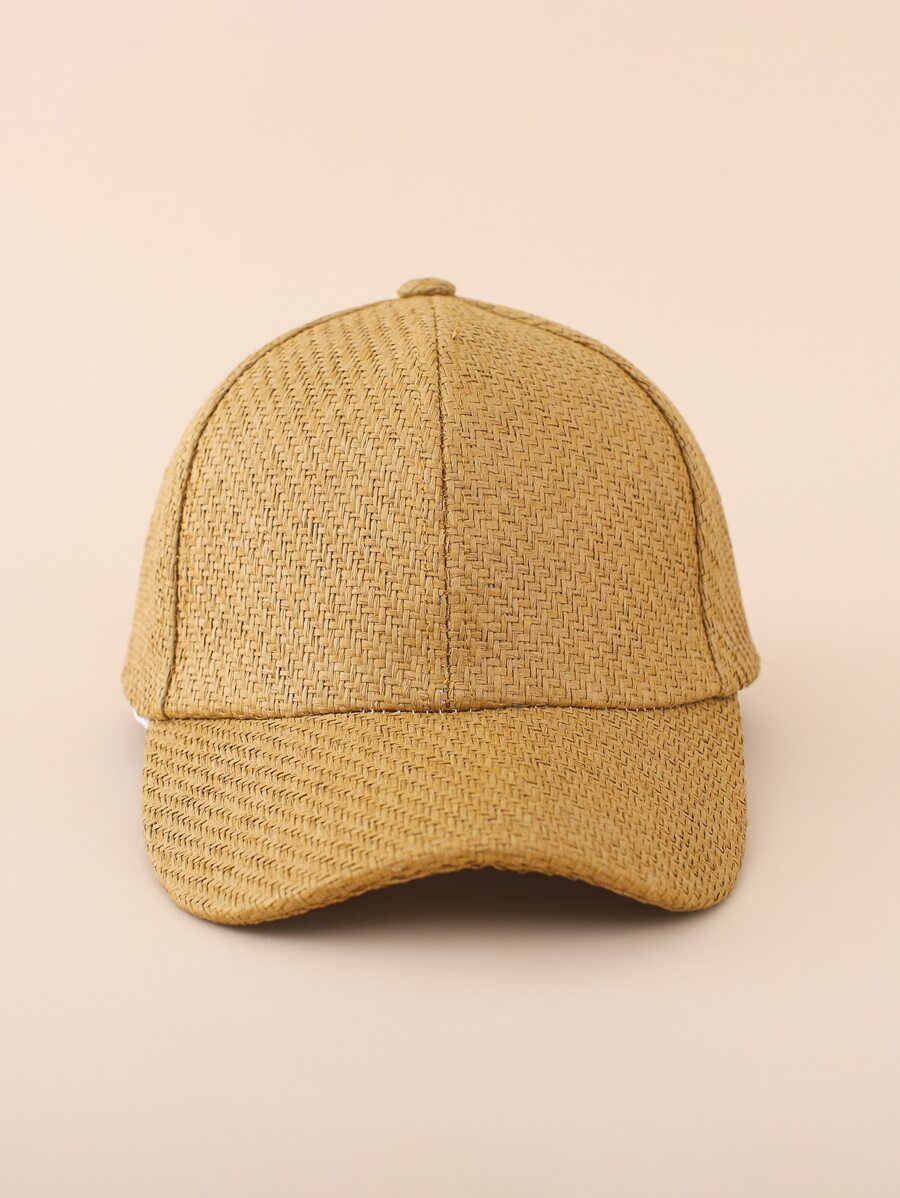 1pc Unisex Breathable Straw Cap For Daily Wear Boho - Camel - View 1